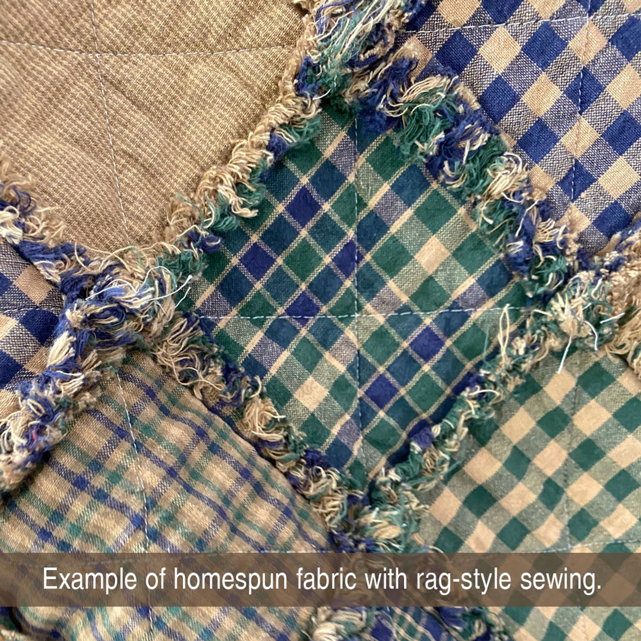 ヘンリー プレソン作 エメラルドベイ Emerson 5 Blue & Green Plaid Homespun Cotton Fabric