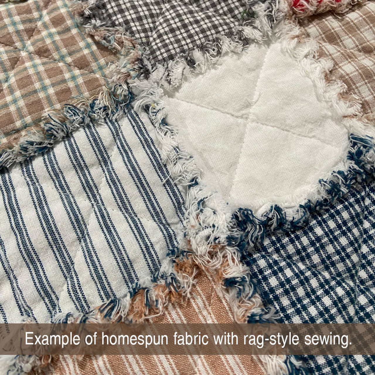 Nautical Blue Ticking Stripe Homespun Cotton Fabric