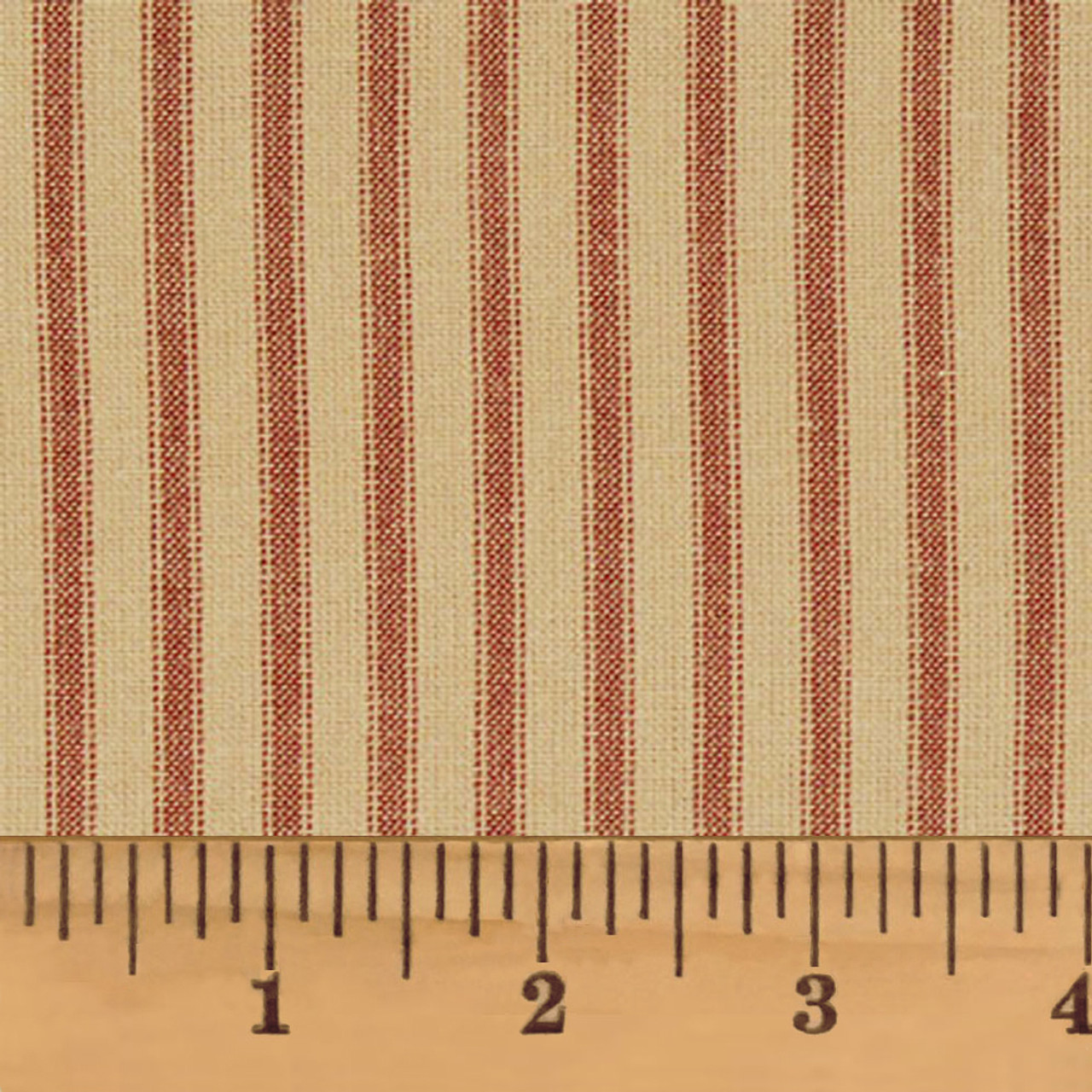 Primitive Red Ticking Stripe Homespun Fat Quarter