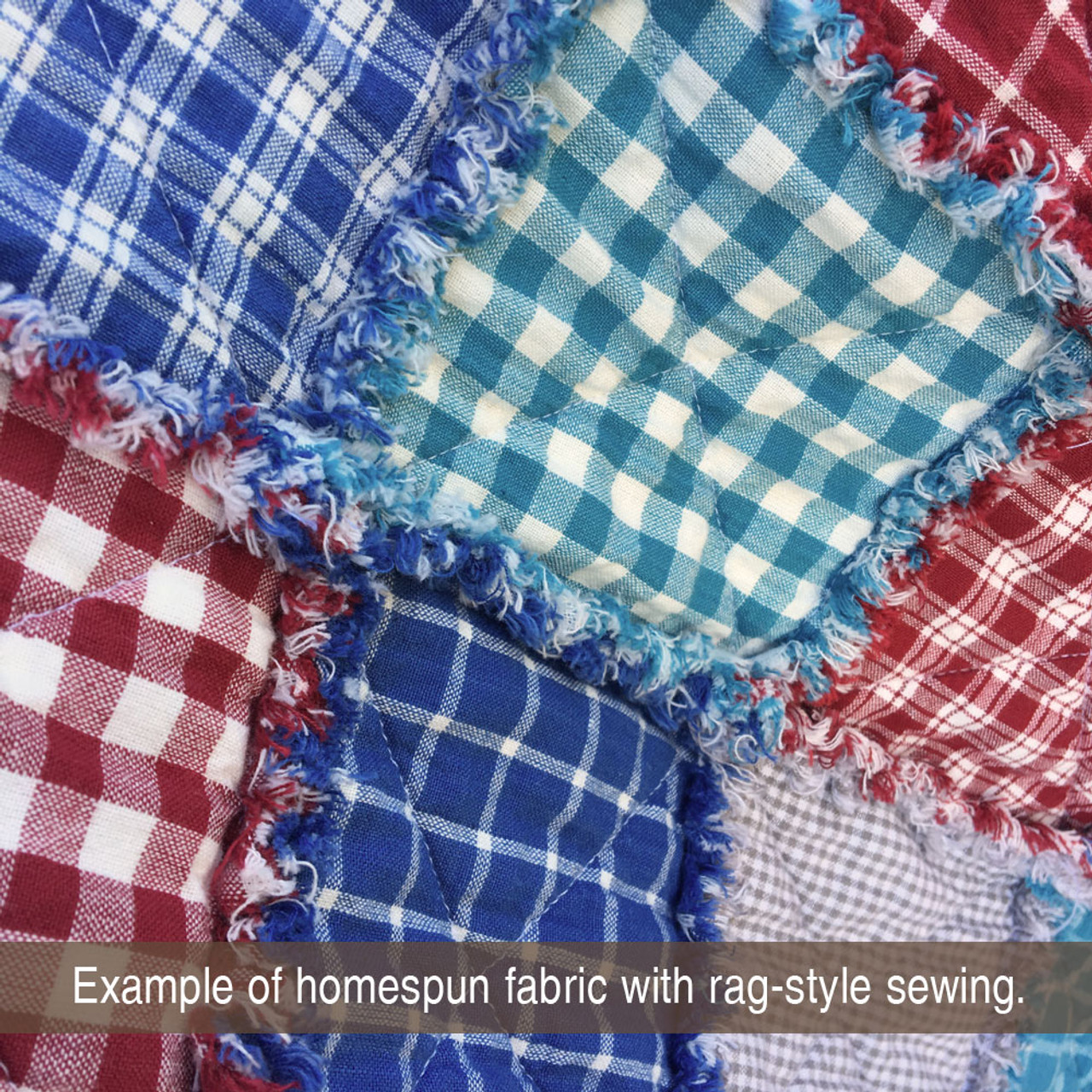 Hampton Blue Mini Buffalo Homespun Fat Quarter