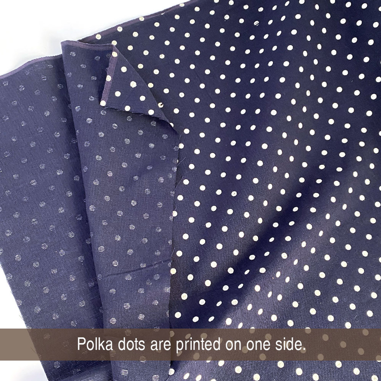 Americana Navy Blue Polka Dot Homespun Cotton Fabric