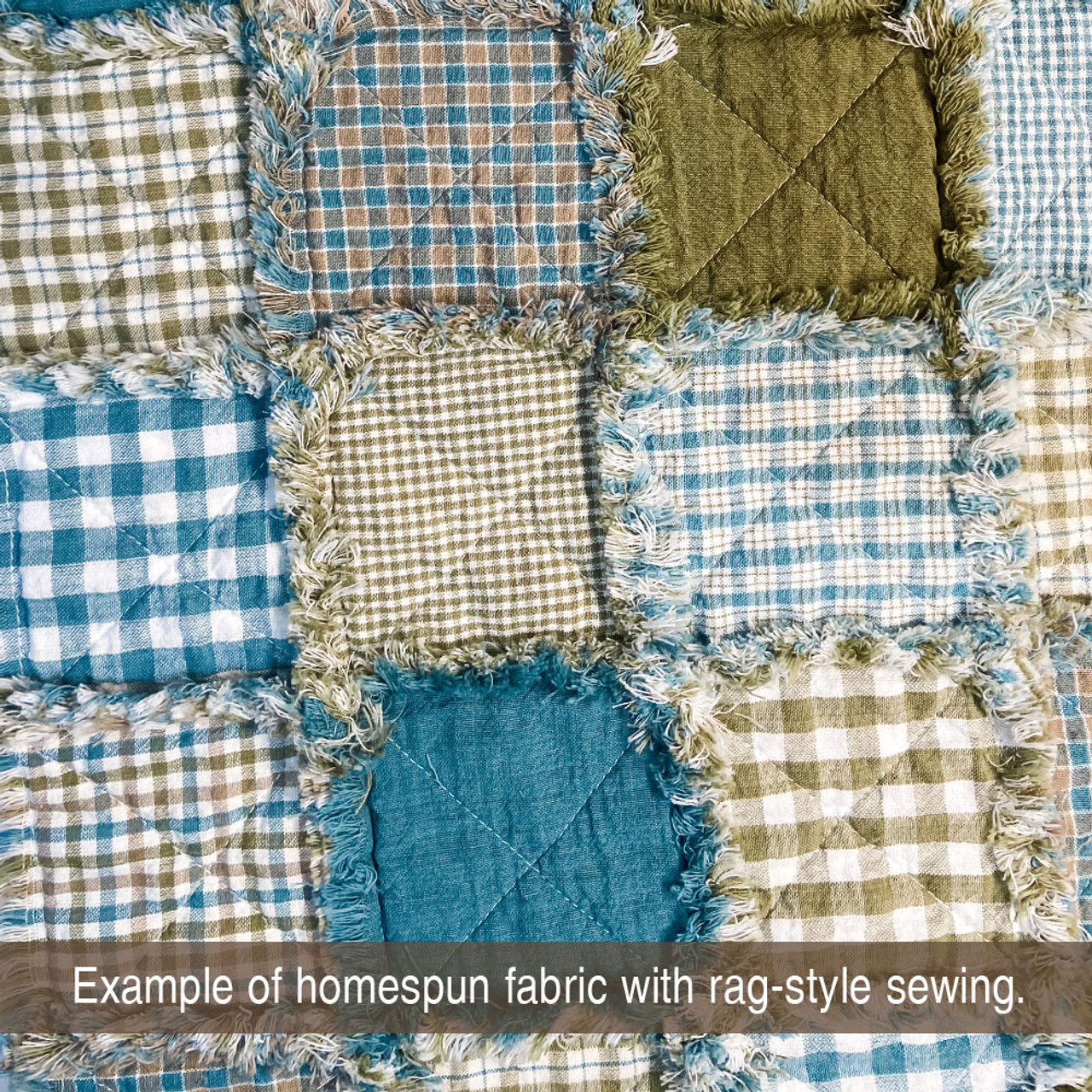 Sage Green 2 Plaid Homespun Cotton Fabric