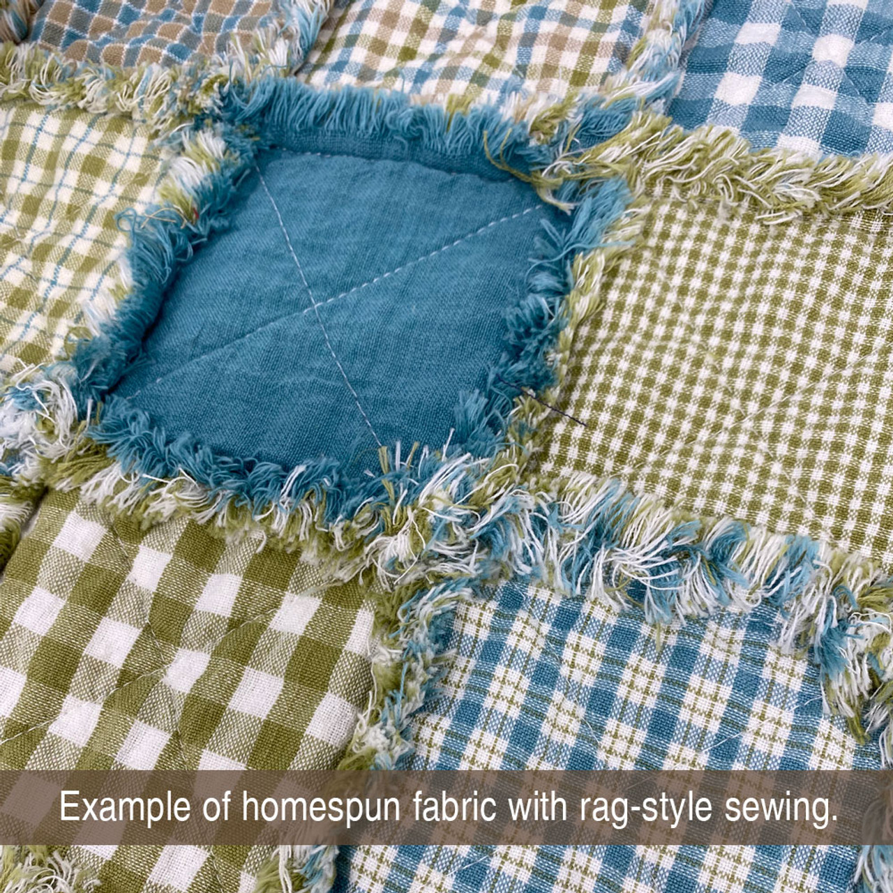 Sage Green 2 Plaid Homespun Cotton Fabric