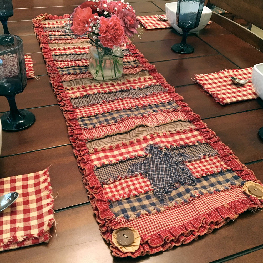 Americana Rag Strip Table Runner Kit w/Pattern