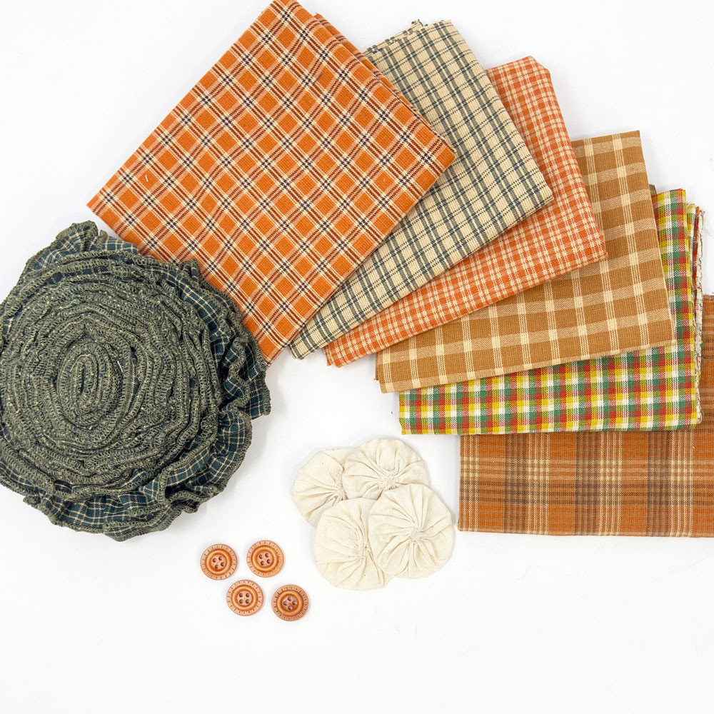 Pumpkin Patch Rag Strip Table Runner Kit w/Pattern