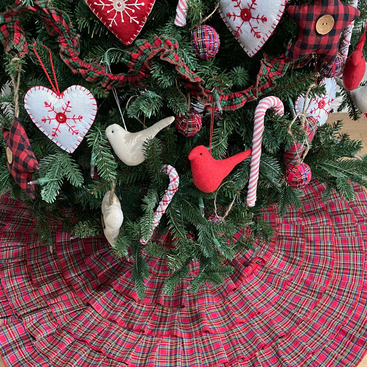 White Felt Fabric Heart Christmas Ornaments - Set of 3 - by