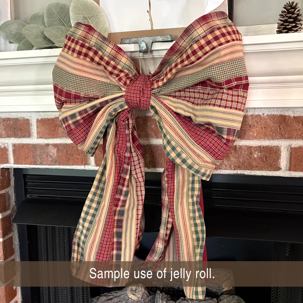 Vintage Christmas Homespun Fabric 2.5 X 44 inch Roll (Jelly Roll) - 22 pc.