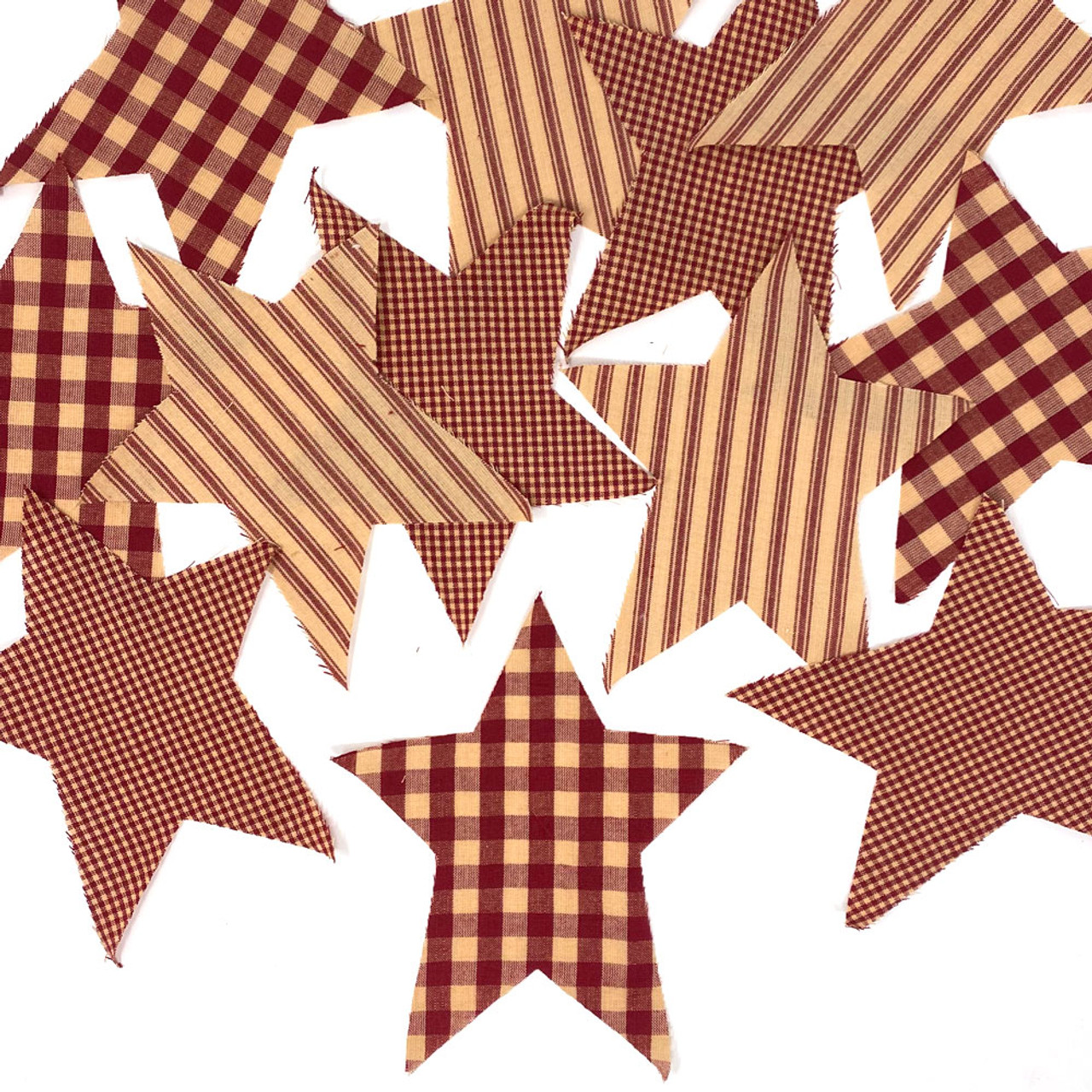 7" Precut Stars Shaped Homespun Fabric - Set of 12