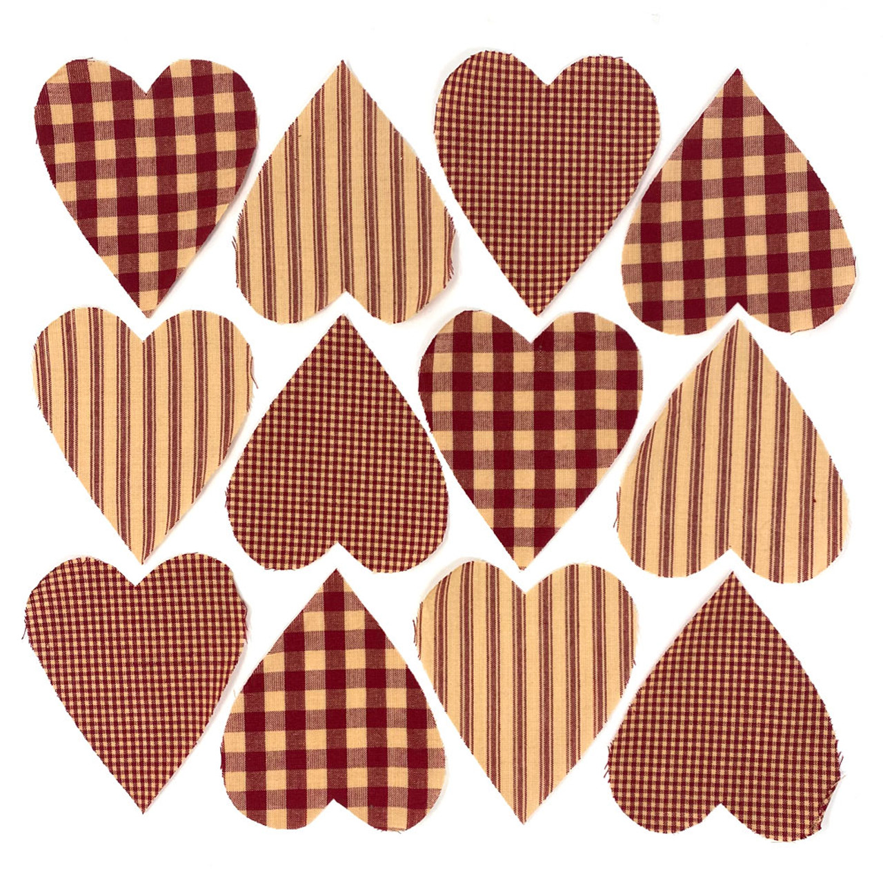 5" Precut Heart Shaped Homespun Fabric - Set of 12