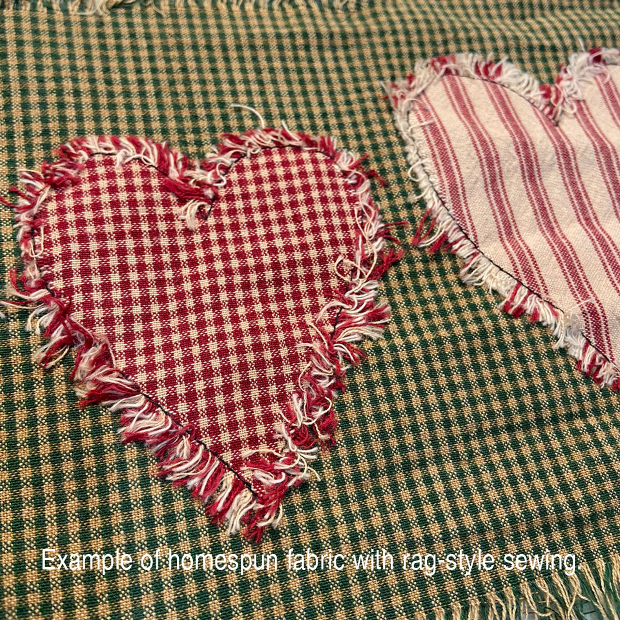 5" Precut Heart Shaped Homespun Fabric - Set of 12