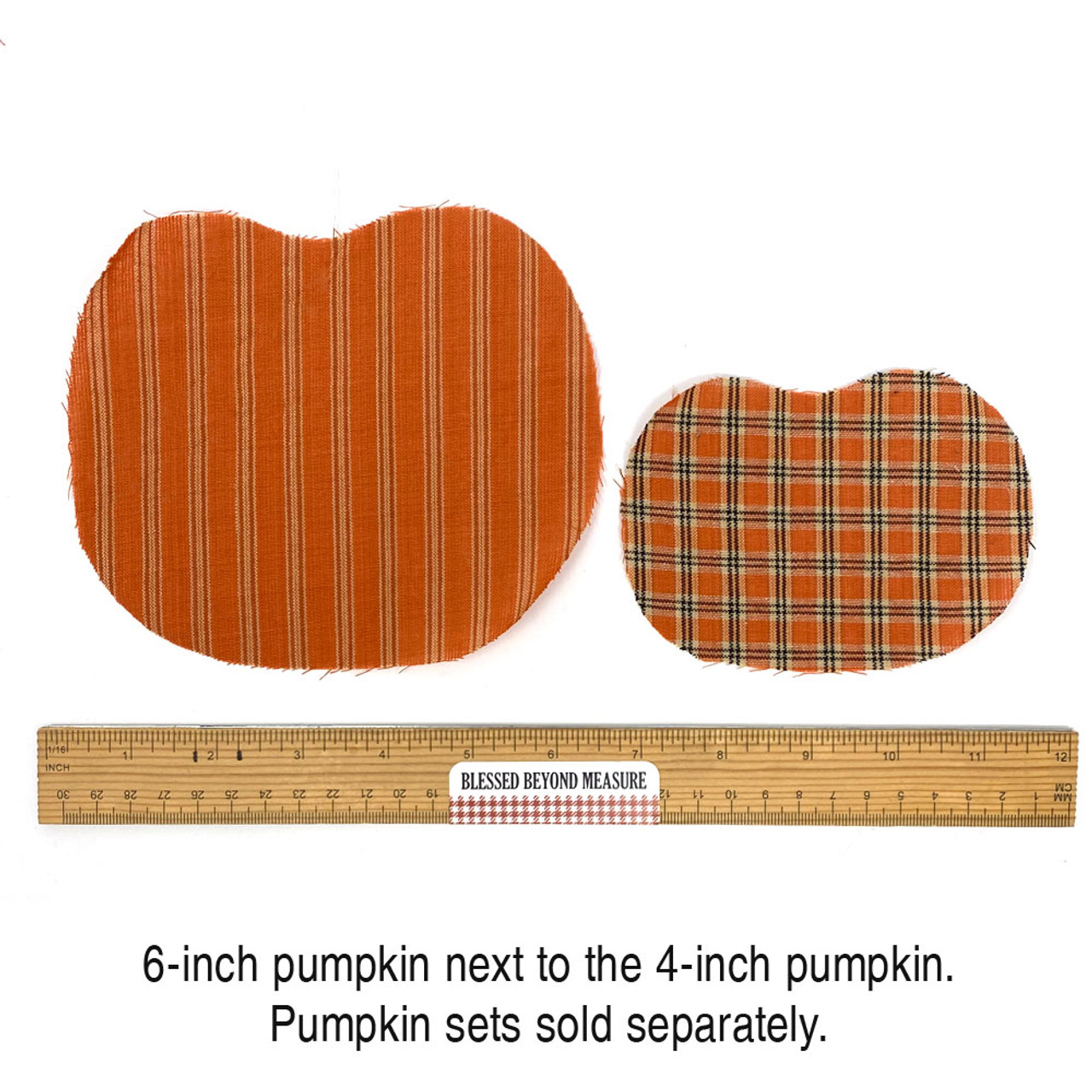 4" Precut Pumpkin Shaped Homespun Fabric - Set of 12