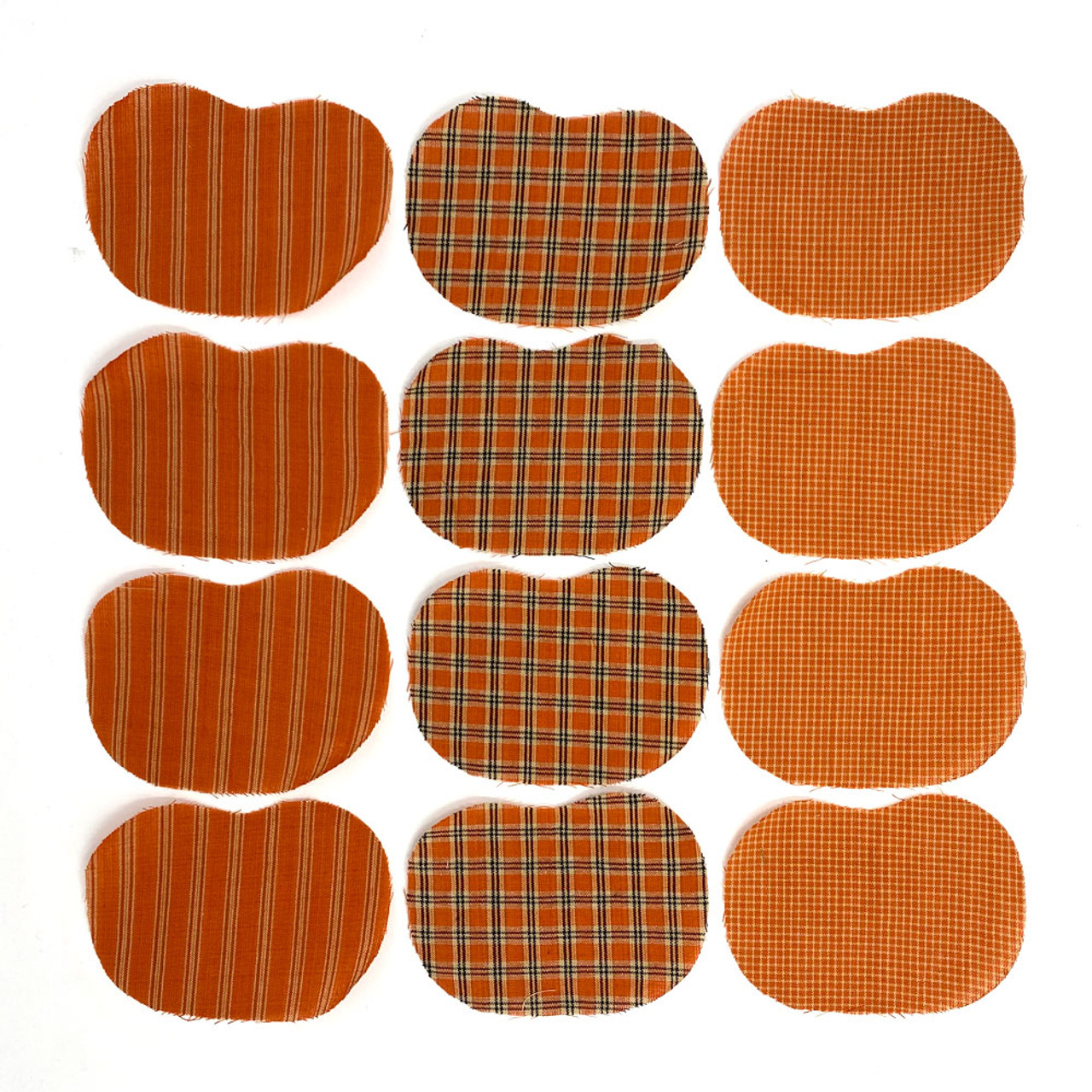 4" Precut Pumpkin Shaped Homespun Fabric - Set of 12