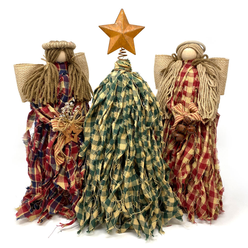 Ragged Angel & Christmas Tree Pattern - DIGITAL - Jubilee Fabric