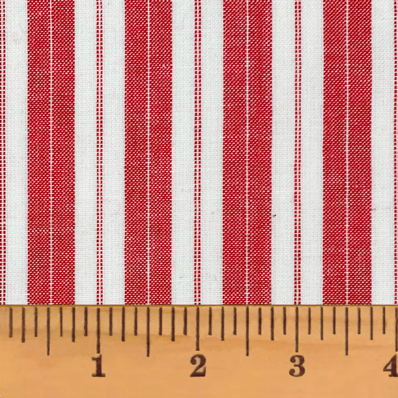 Red and White Ticking Stripe Homespun Cotton Fat Quarter