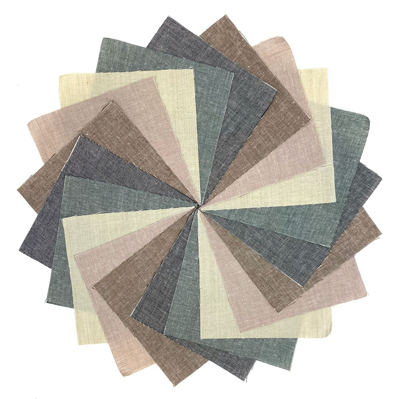 40 Lightwash Charm Pack Gray Taupe, 6 inch Precut Cotton Homespun Fabric  Squares by JCS