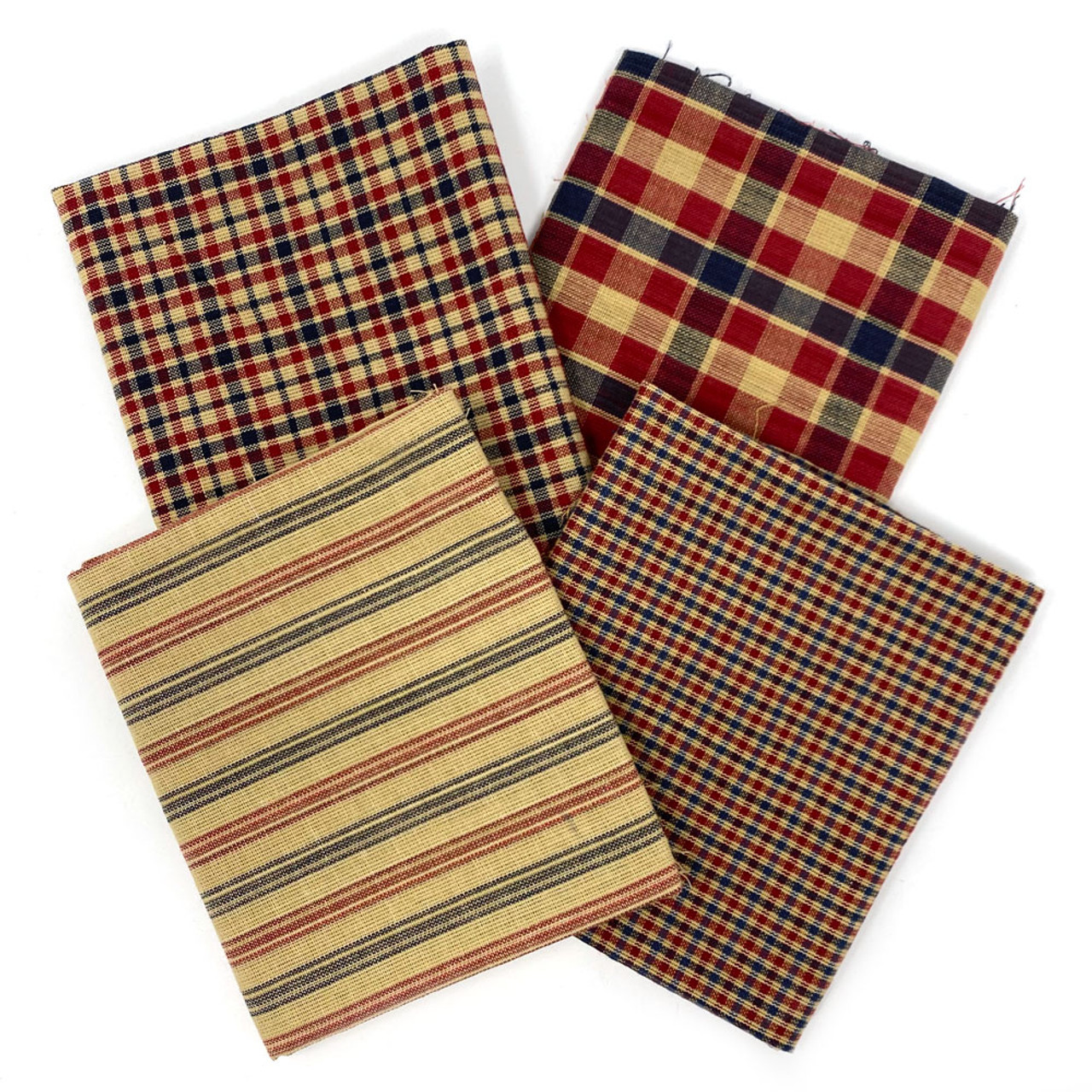 Americana Red & Navy Blue Assorted Plaid Bundle - Set of 4 Fat Quarters