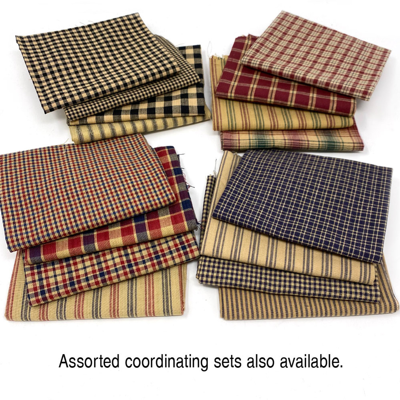 Americana Red & Navy Blue Assorted Plaid Bundle - Set of 4 Fat Quarters