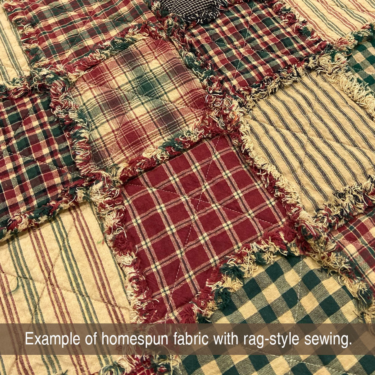 Christmas Red & Green Assorted Plaid Gingham Cotton Fabric Bundle - Set of 4 Fat Quarters