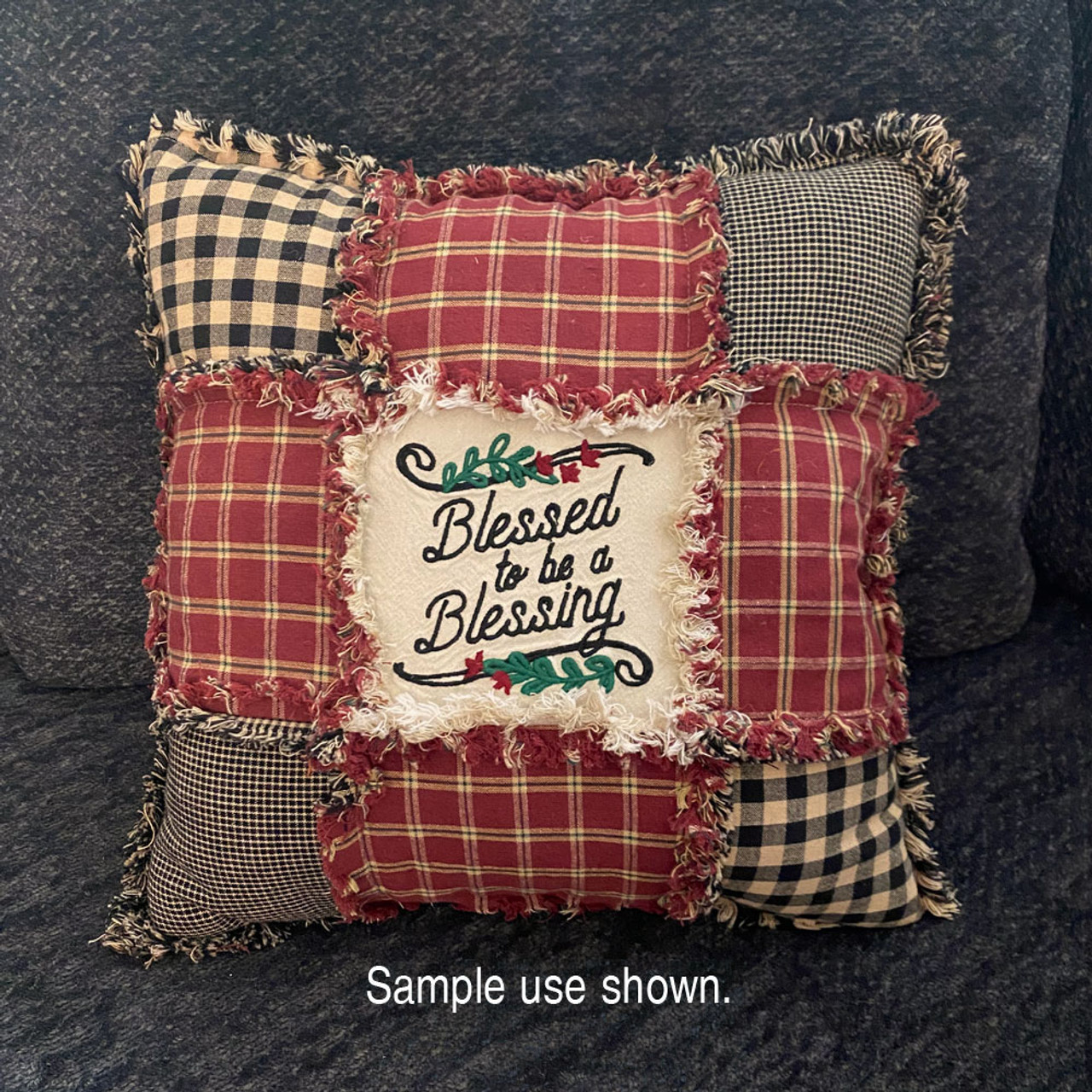 Set of 4 Embroidered Encouragement Designs on Ecru Off-White Fabric