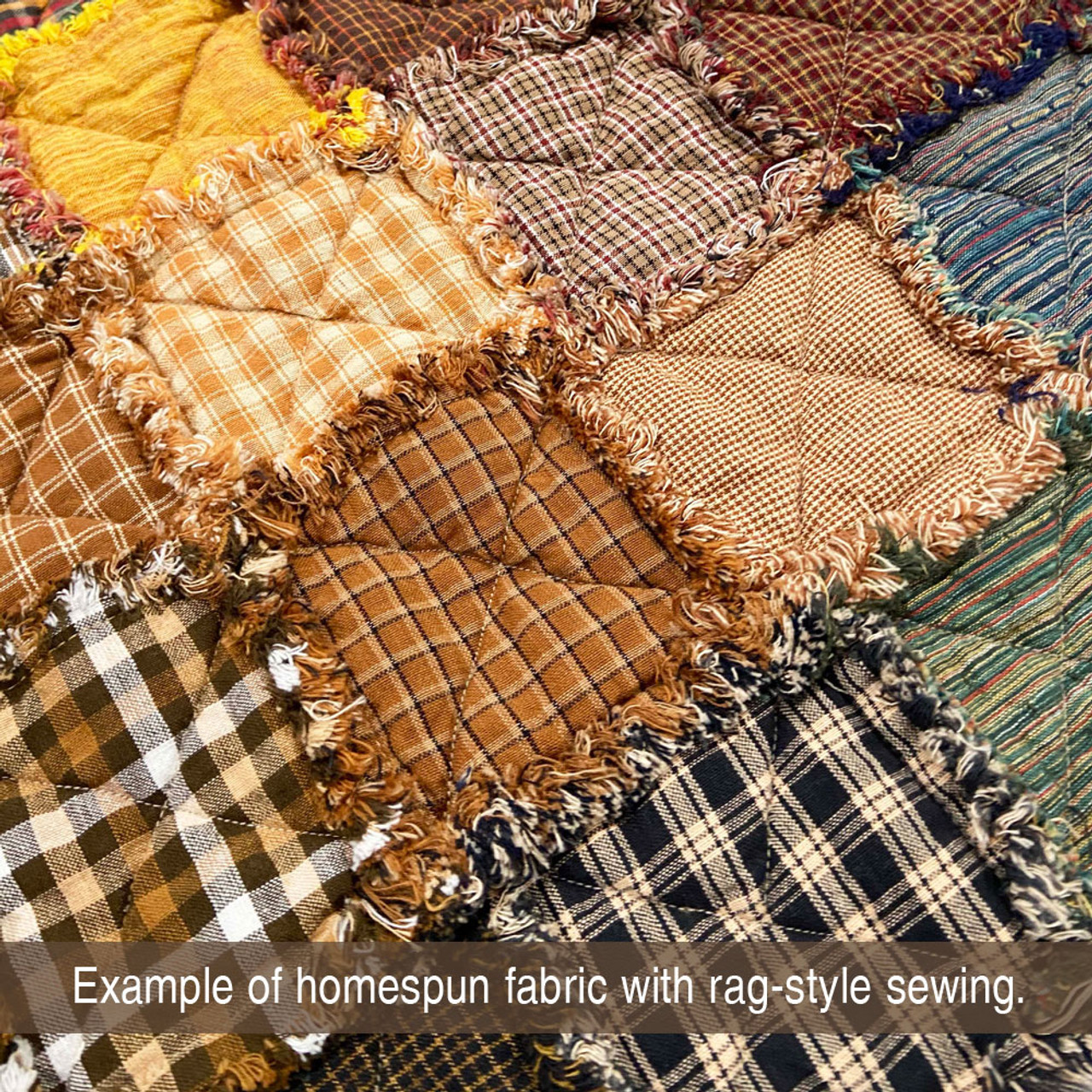 Primitive Black 4 Homespun Plaid Cotton Fabric