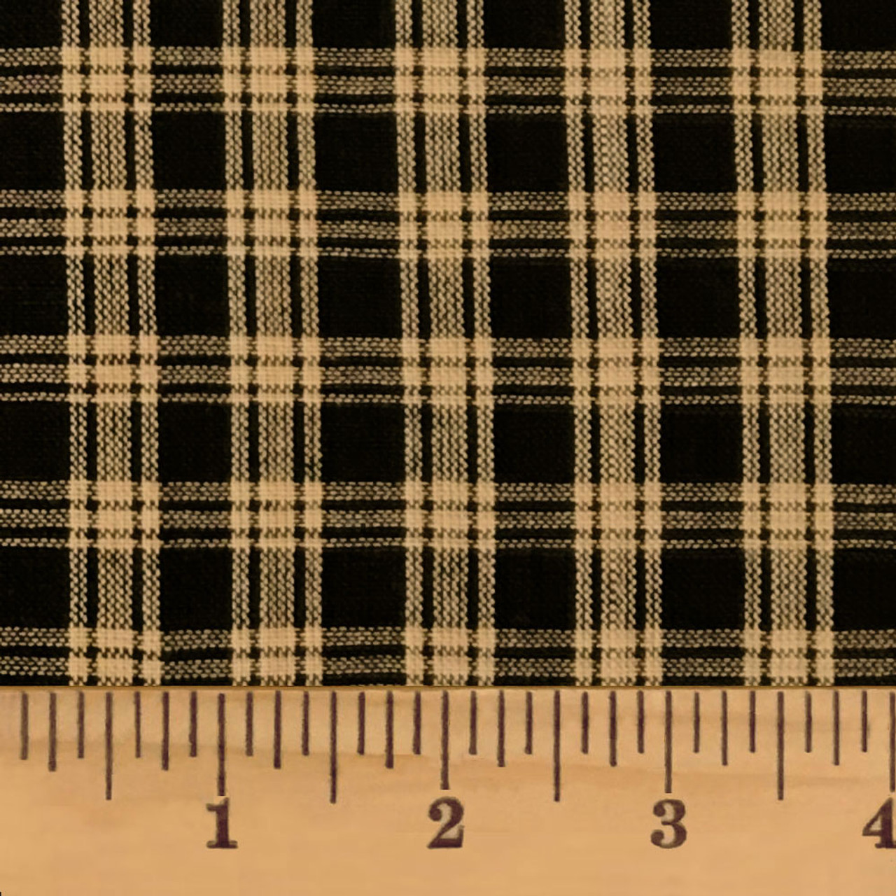 Primitive Black 4 Homespun Plaid Cotton Fabric