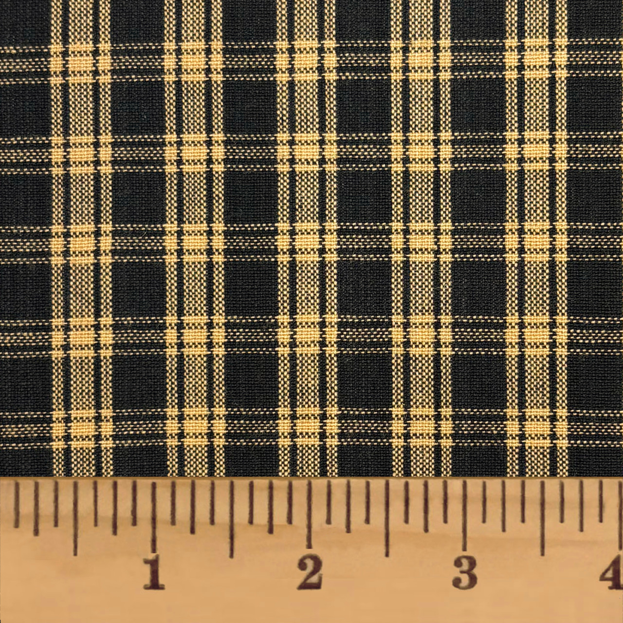 Primitive Black 4 Homespun Plaid Cotton Fabric