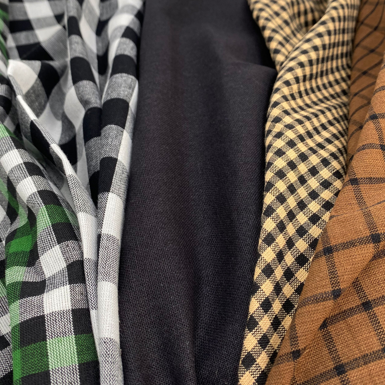 Black Solid Osnaburg Cotton Fabric