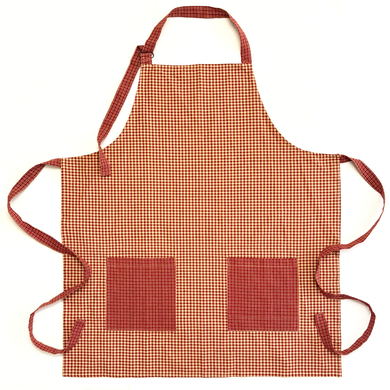 Primitive Red Plaid Hostess Apron with Gift Bag