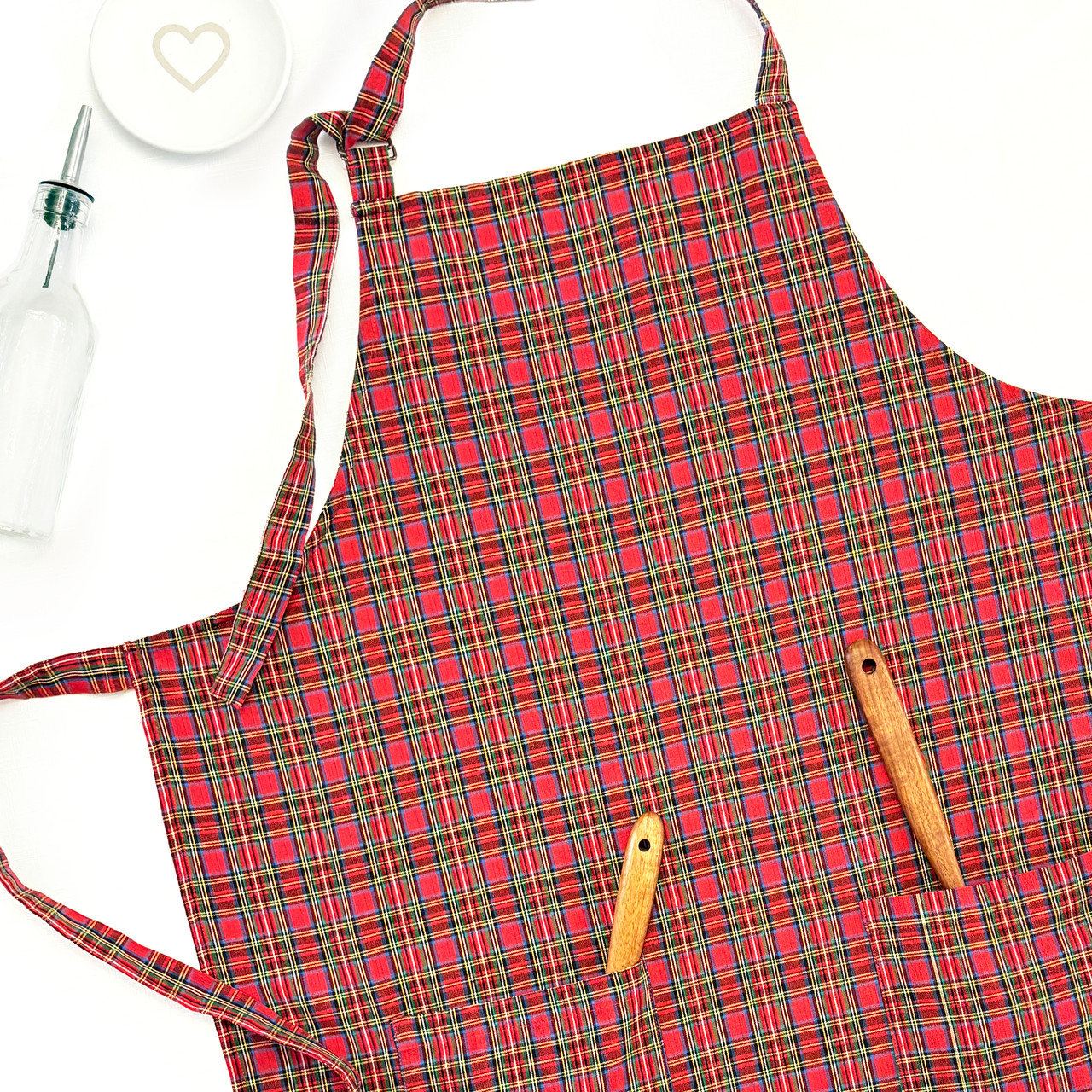 Scotty Red Tartan Plaid Hostess Apron with Gift Bag