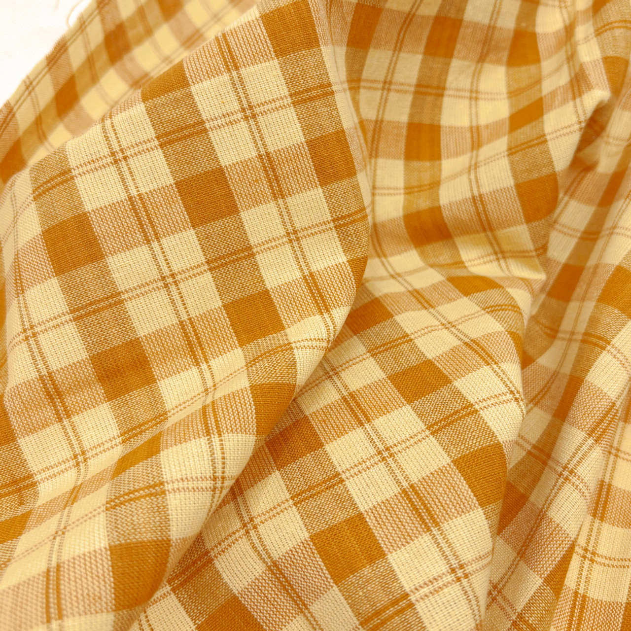 Honey 7 Plaid Homespun Cotton Fabric