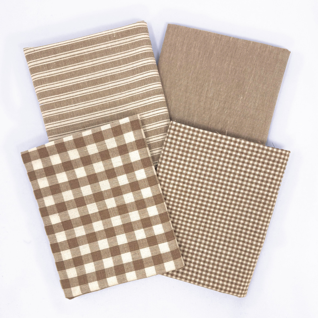 Oatmeal Assorted Plaid Gingham Cotton Fabric Bundle - Set of 4 Fat Quarters Oatmeal Assorted Plaid Gingham Cotton Fabric Bundle - Set of 4 Fat Quarters