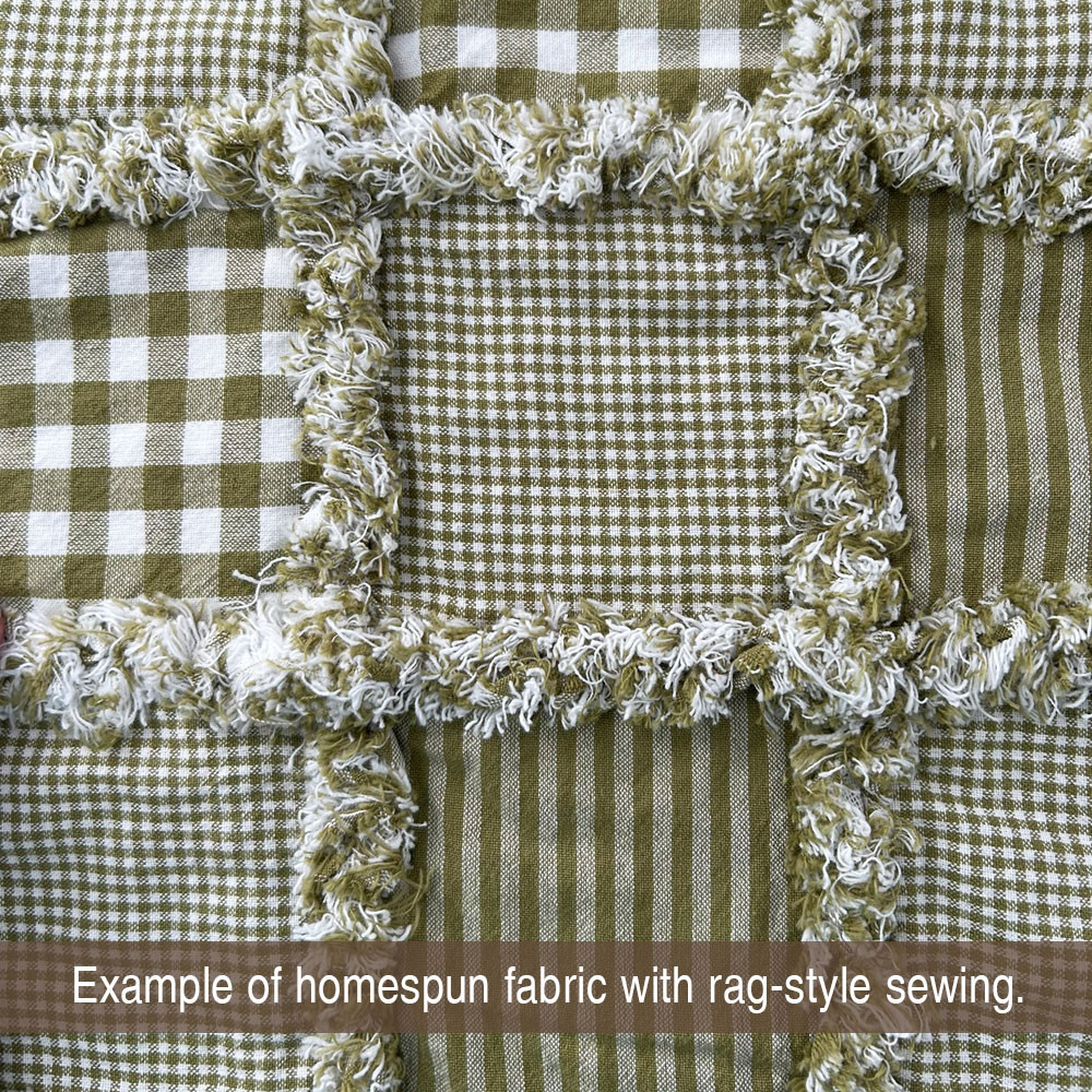 Sage Green Stripe Homespun Cotton Fabric