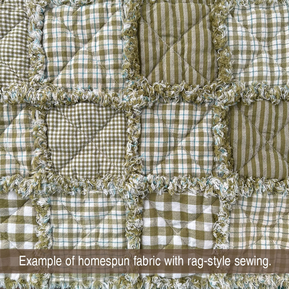 Sage Green Stripe Homespun Cotton Fabric