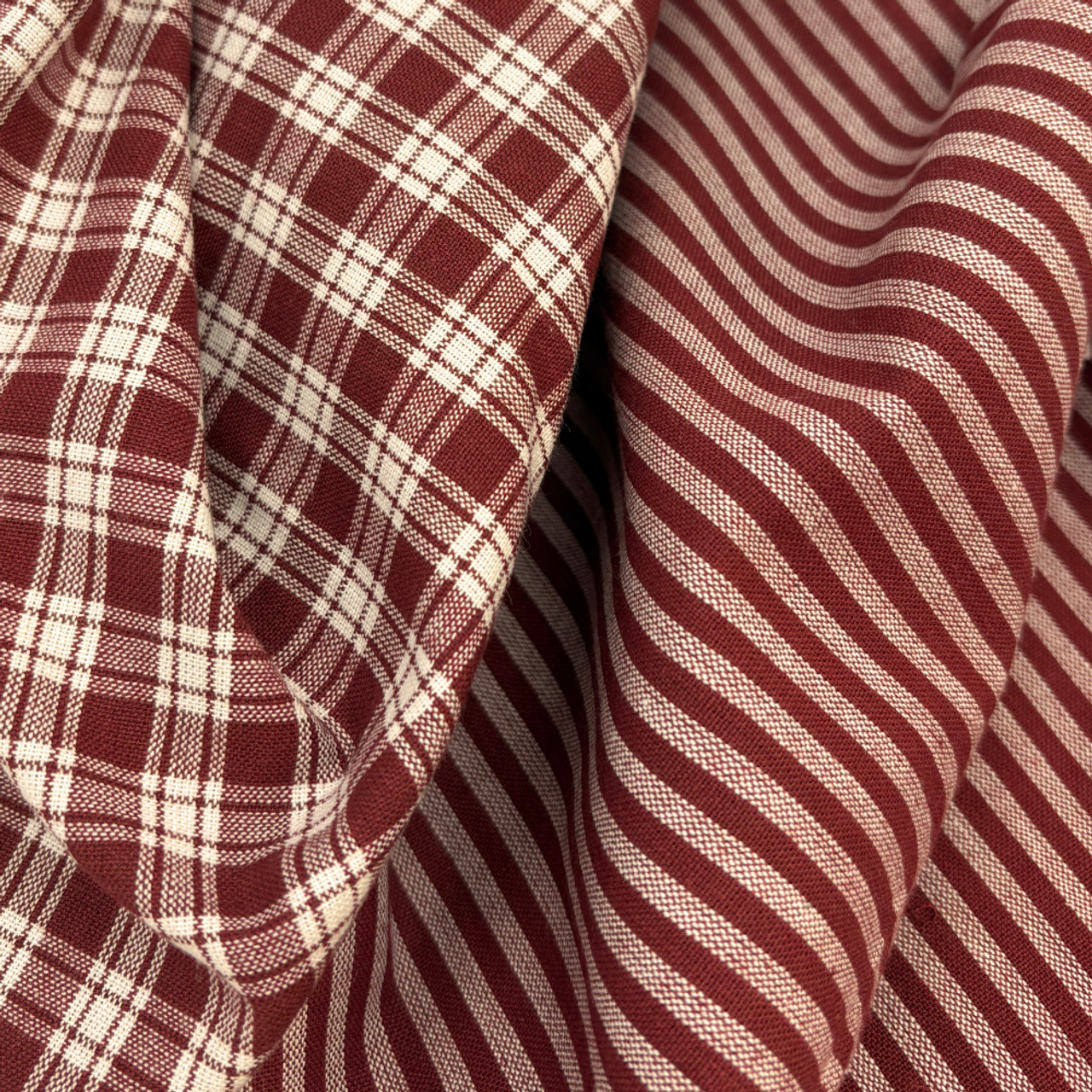 Liberty Red Stripe Homespun Cotton Fabric