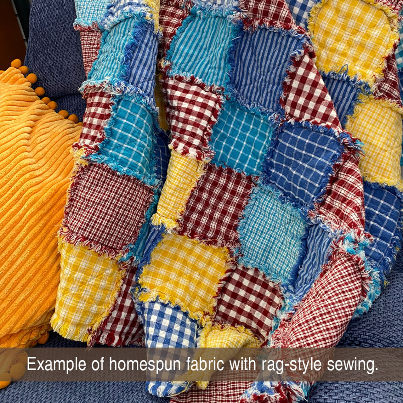 Liberty Red Stripe Homespun Cotton Fabric