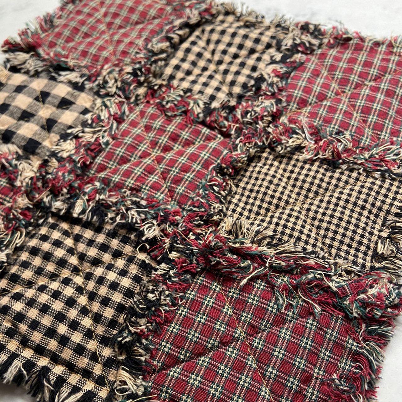 Cabin Red Plaid Homespun Cotton Fabric