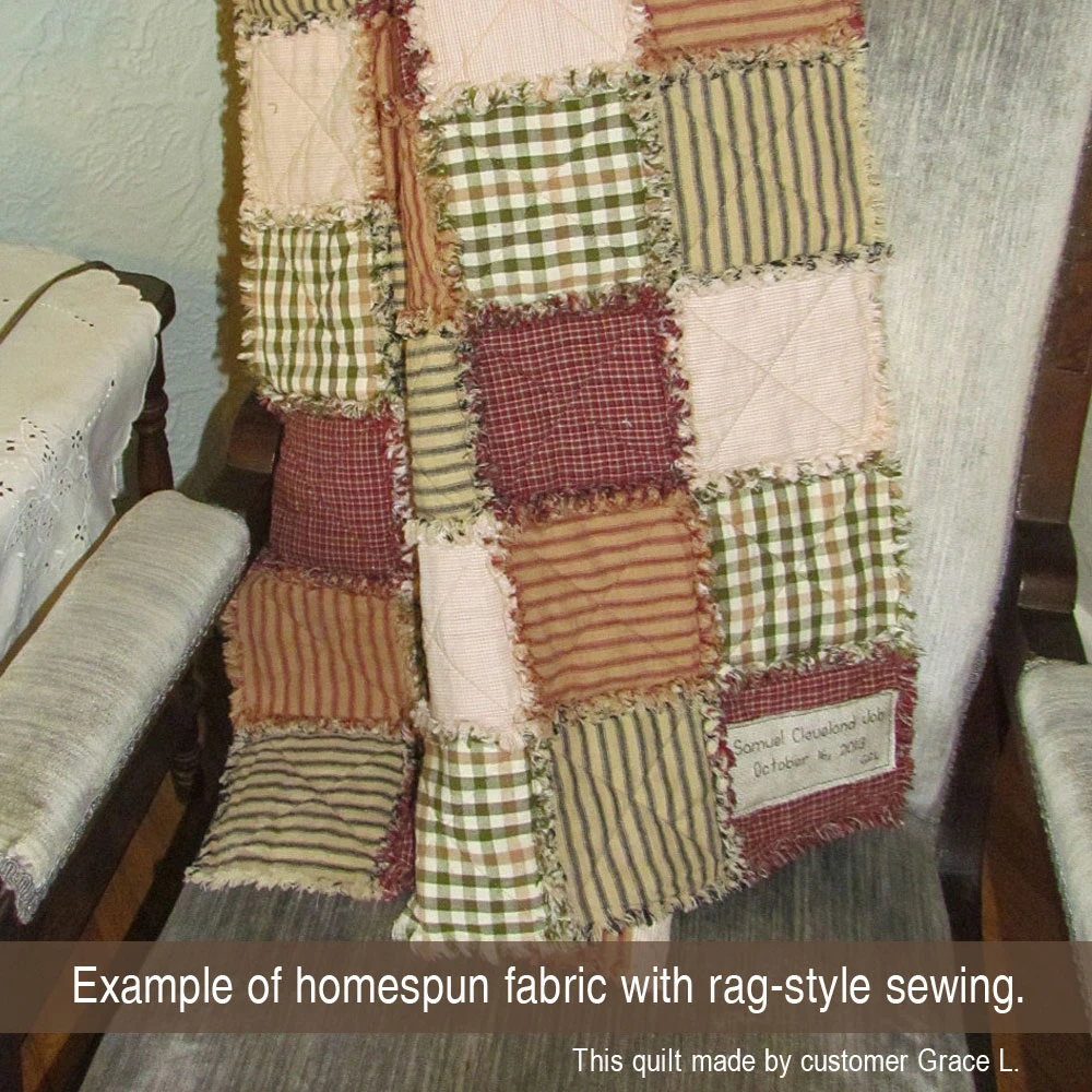 Antique Green Assorted Plaid Gingham Cotton Fabric Bundle - Set of 4 Fat Quarters