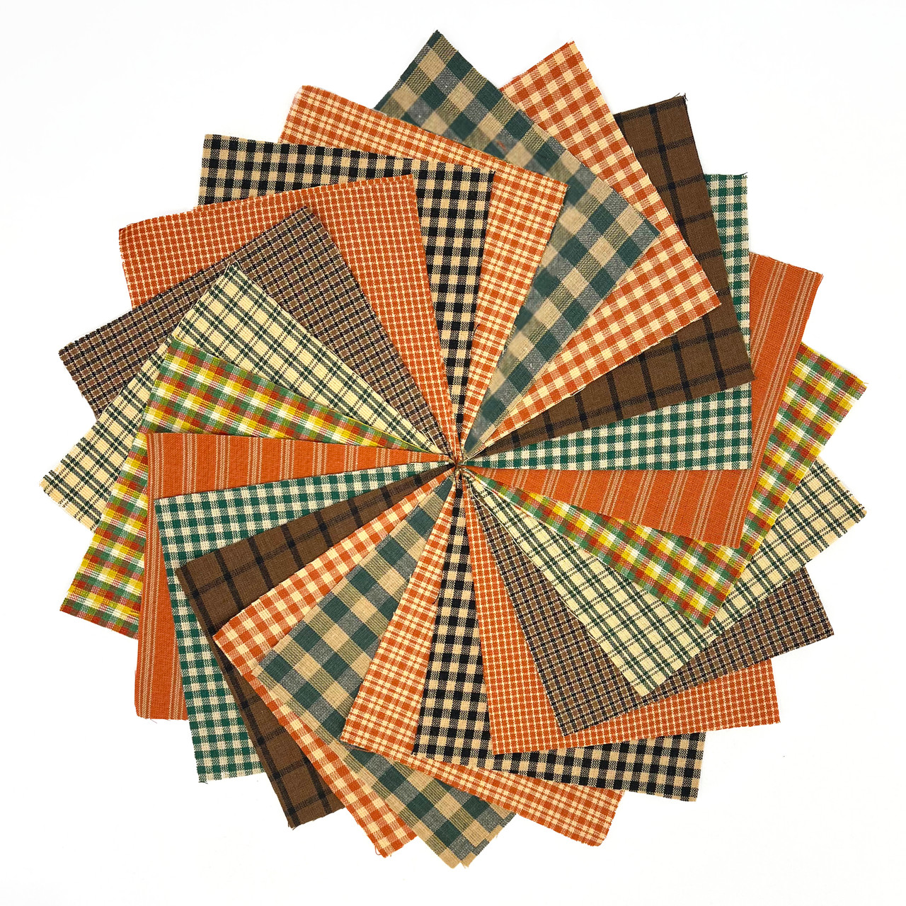 40 Autumn Spice Homespun 5 inch Quilt Squares