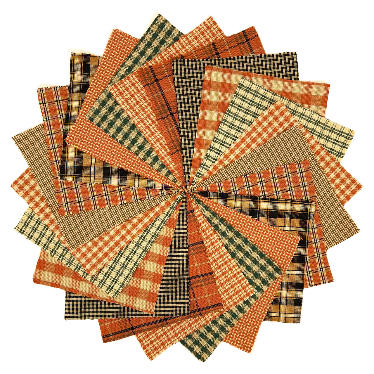 40 Autumn Spice Homespun 5 inch Quilt Squares