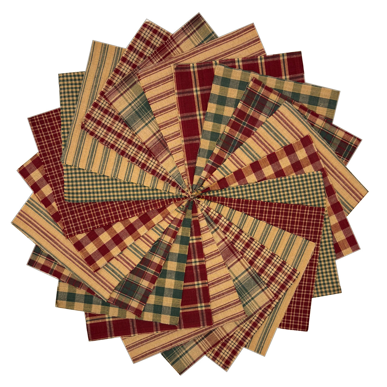 40 Rustic Christmas Homespun 5 inch Quilt Squares