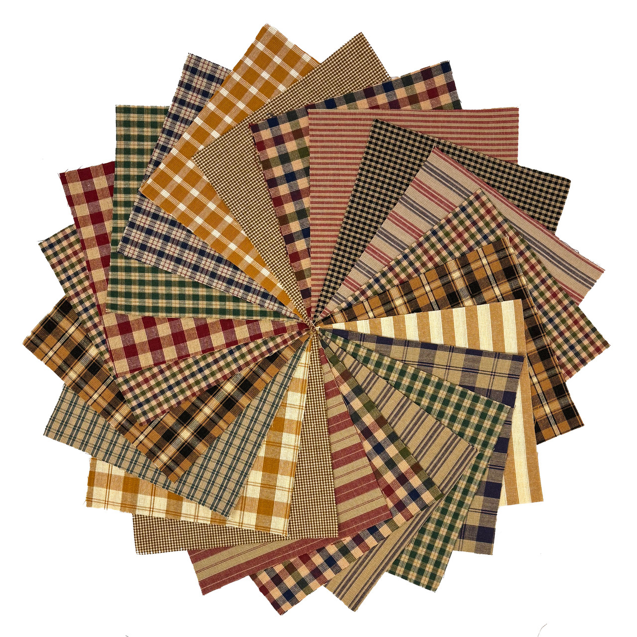 40 Primitive Homespun 5 inch Quilt Squares