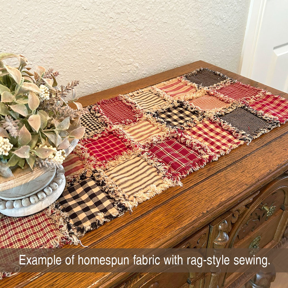 40 Farmhouse Red Homespun 6 inch Quilt Squares