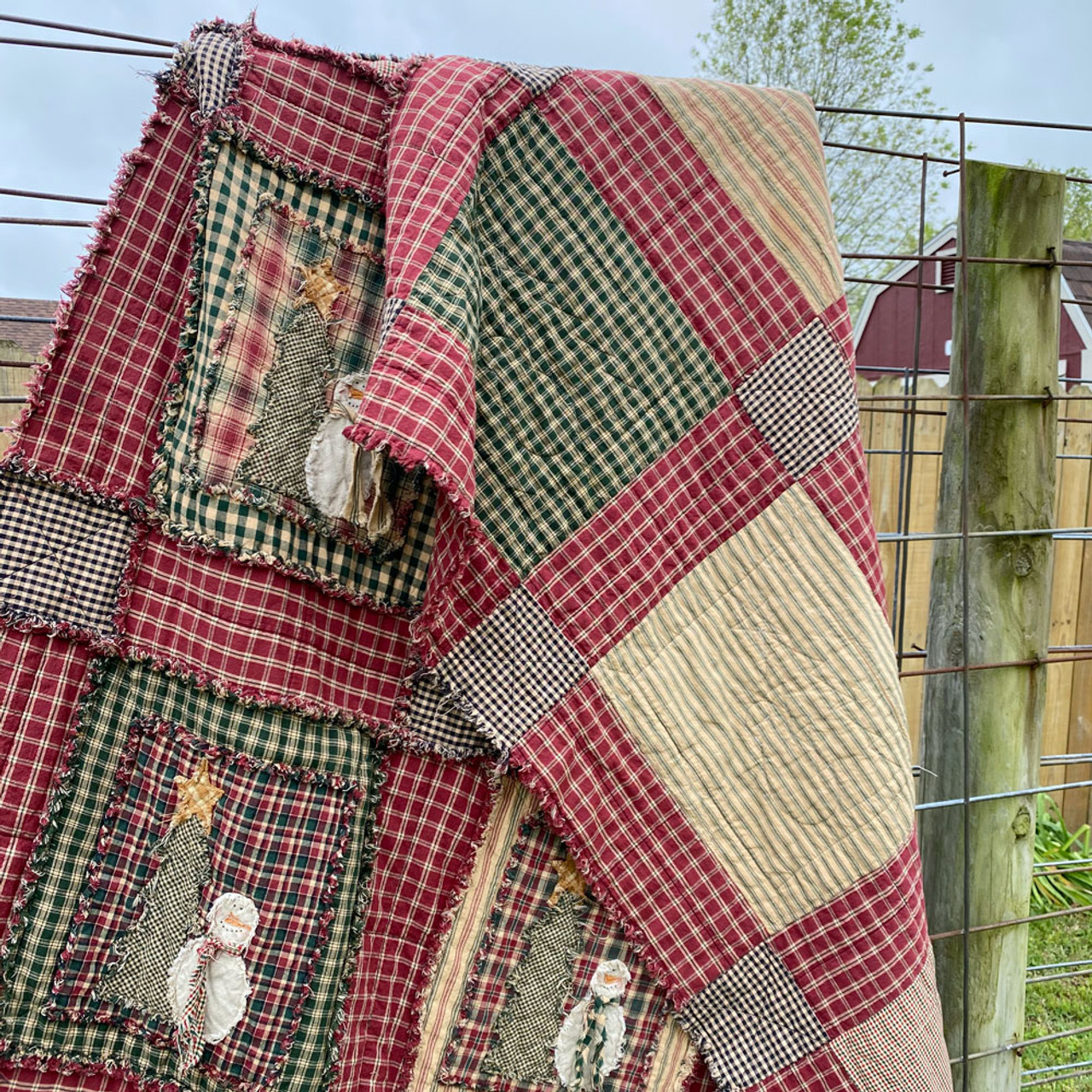 Ragged Shabby Snowman Quilt Pattern - Printed