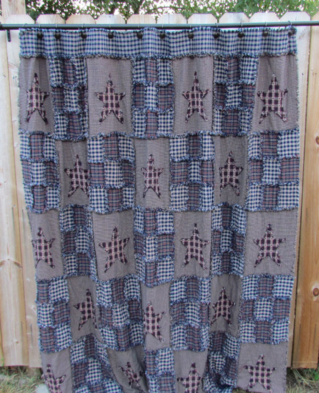 Americana Ragged Shower Curtain Pattern - DIGITAL