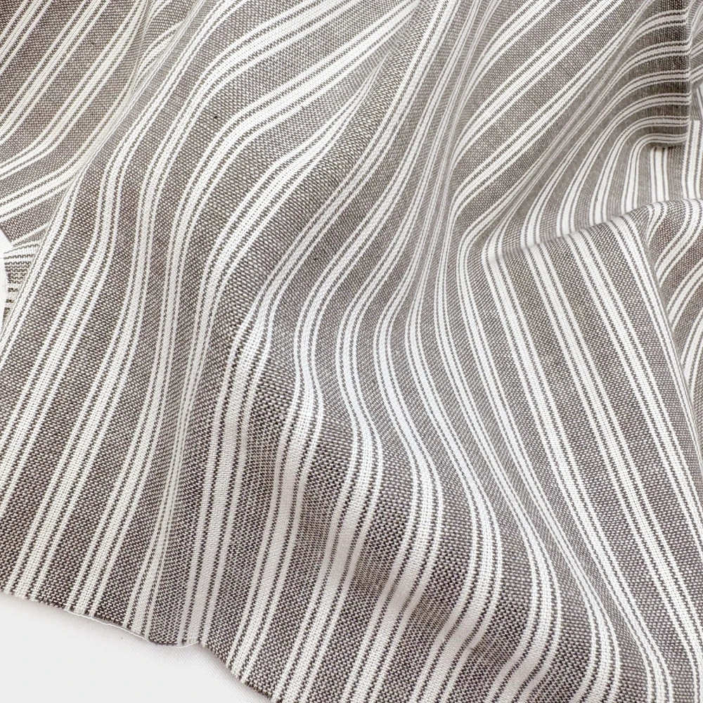 Magnolia Gray Stripe Homespun Cotton Fabric