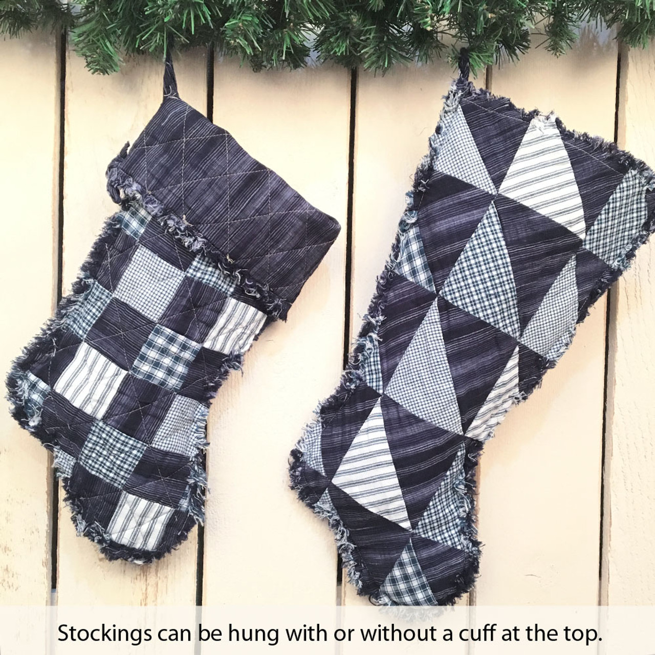 Patchwork Quilted Christmas Stocking Pattern - DIGITAL