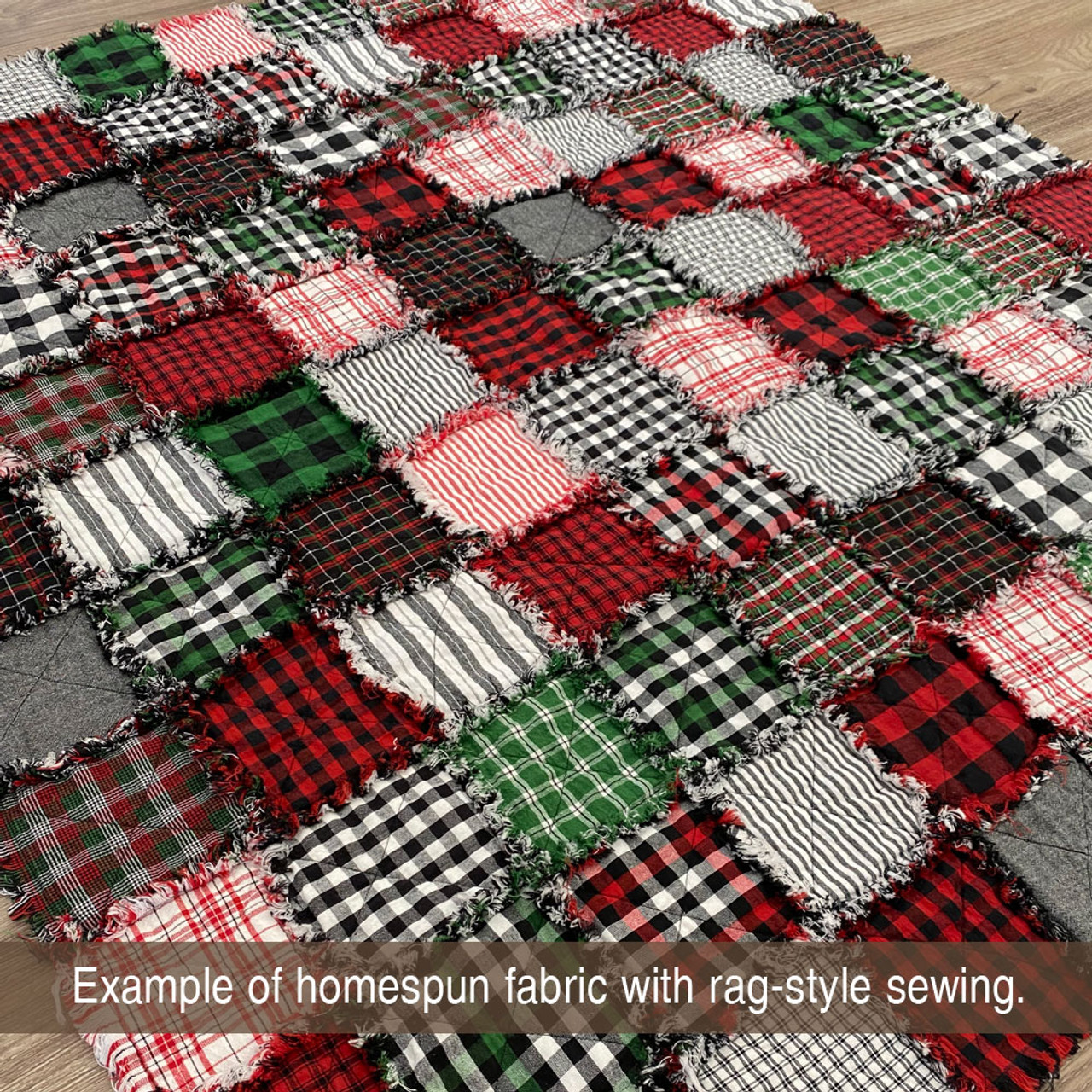 40 Lodge Buffalo Plaid Homespun 6 inch Quilt Squares