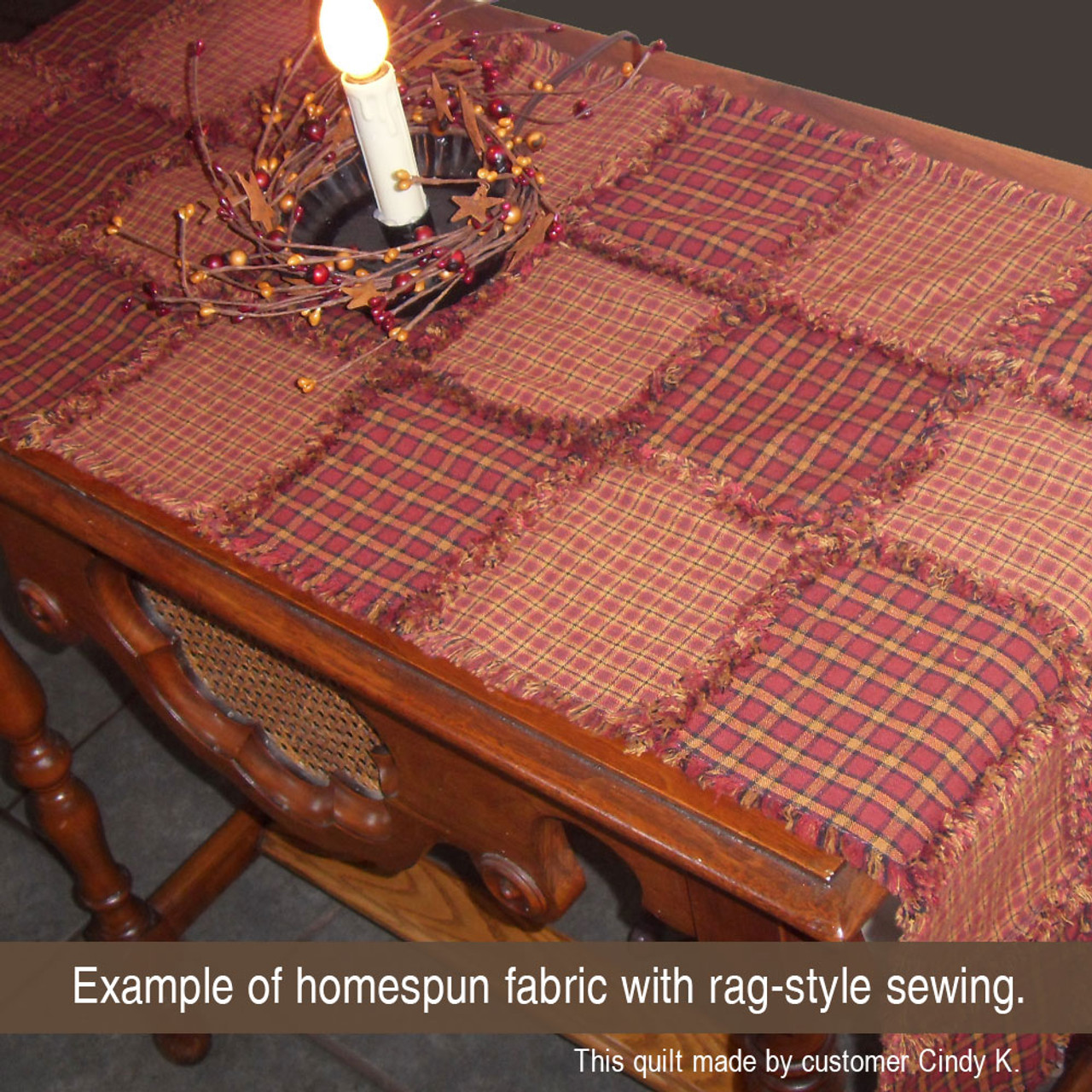Heritage Red Stripe Homespun Cotton Fabric