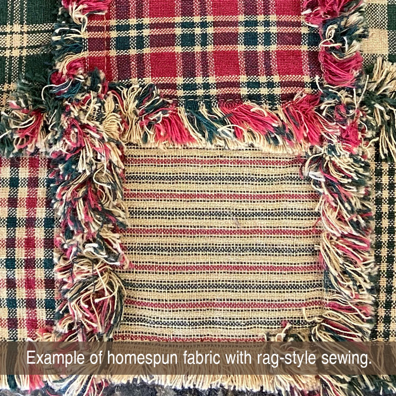 Cabin  Christmas Stripe Homespun Cotton Fabric