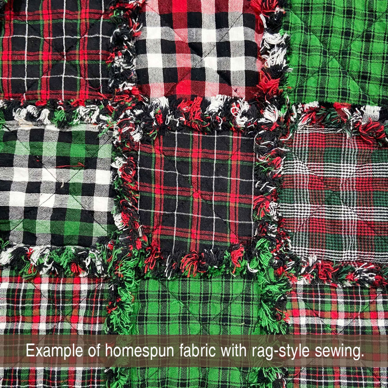 Holiday Hearth 3 Tartan Homespun Cotton Fabric